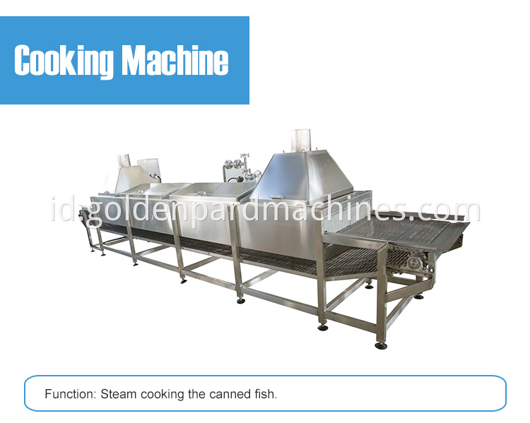 Mesin penggorengan ikan berkualitas tinggi di jalur pengolahan ikan
